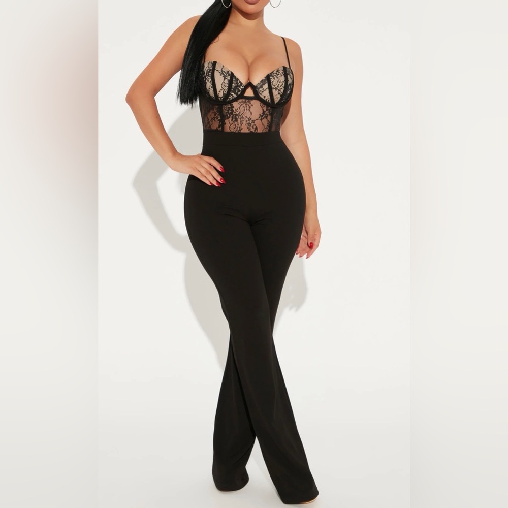 Fashion Nova Chic Black High-Waisted Pantsuit